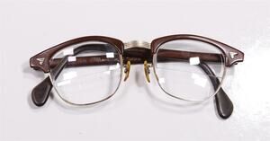 American Optical AO Vintage 1950s 12k GF Half Rim Browline Glasses 5 3/4